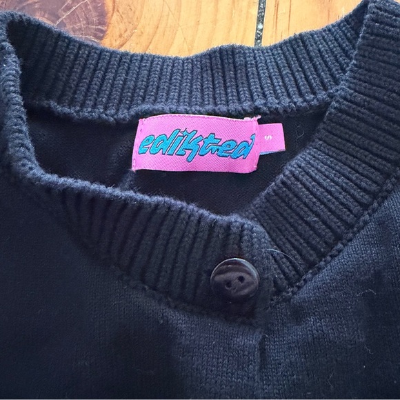 NWOT Edikted Black Button-Up Cardigan Sweater - Picture 3 of 5